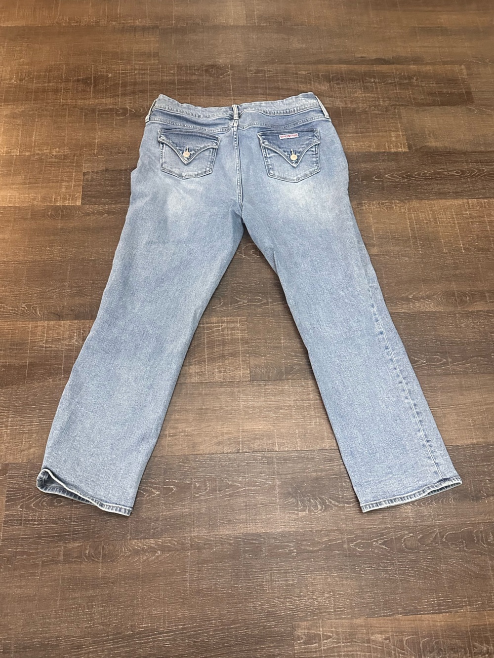 Hudson Women's High Rise Light Denim Wash Straight Leg Flap Pocket Jeans Size 14 - Picture 2 of 6